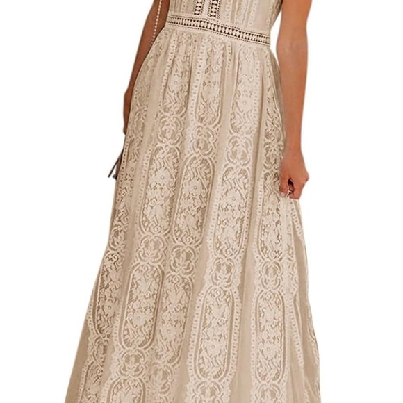 Boho Cream Lace Maxi Dress - Picture 1 of 3